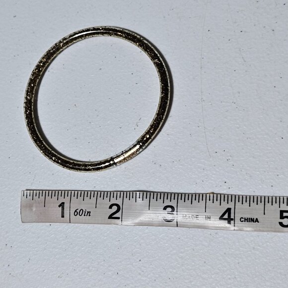 Retro 80s Glittering Brown Gold Soft Jelly Tube Stack Bangle Bracelets Set of 4 - Picture 2 of 2